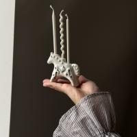Подсвечник новогодний для тонкой свечи в форме статуэтки Лошади, сиивол года 2026 купить в интернет-магазине Антикварня