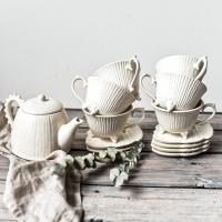 Чайный сервиз на 6 персон с чайником Жемчуг купить в интернет-магазине Антикварня